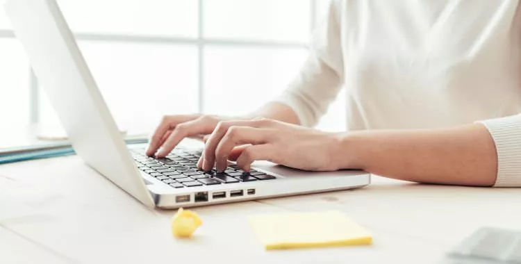 a medicala scriber working on computer