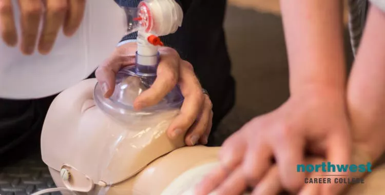 CPR training using an AED and bag mask