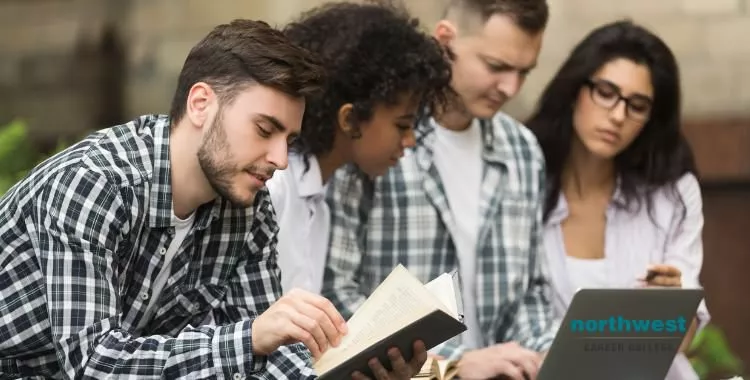 students revising before exam