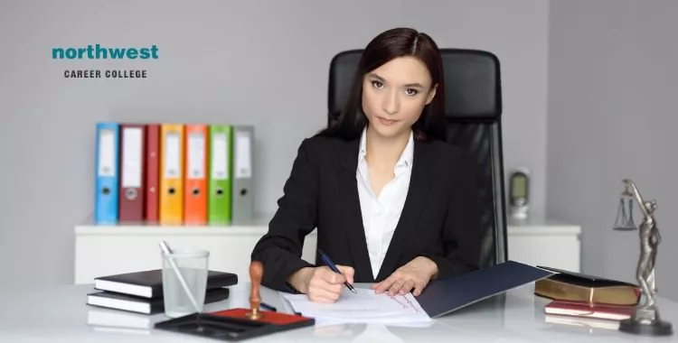 Legal Assistant working at office