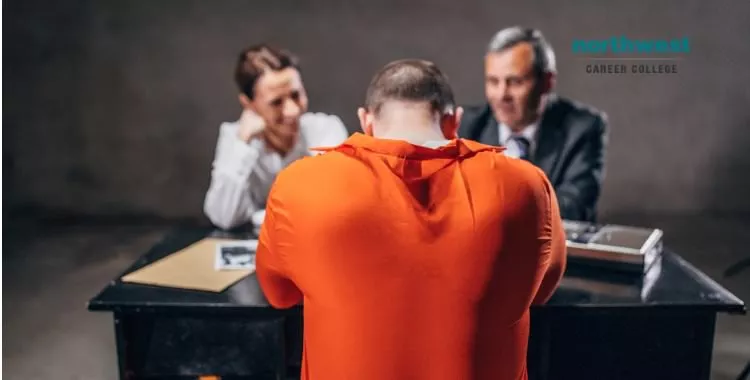 Probation Officer prisoner in interrogation room