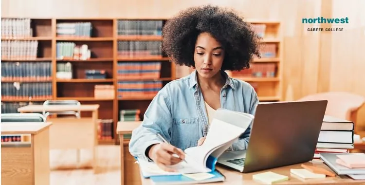 student studying before an exam