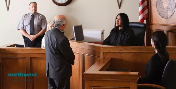 Court Clerk in a courtroom