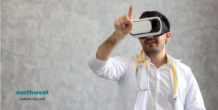 doctor and virtual reality glasses
