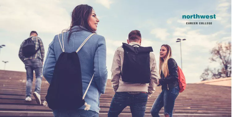 group of students going back to study