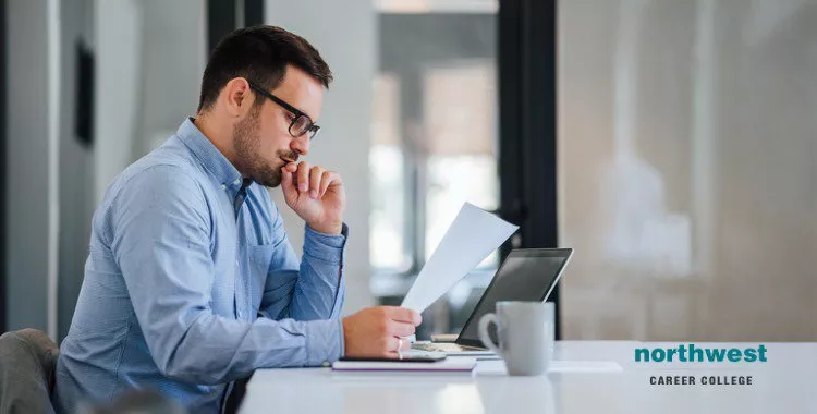 Paralegal pensive thoughtful person in corporate office