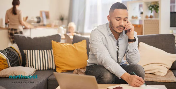 man working from Home