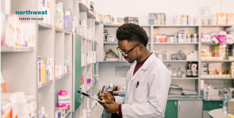 young pharmacist standing in a pharmacy