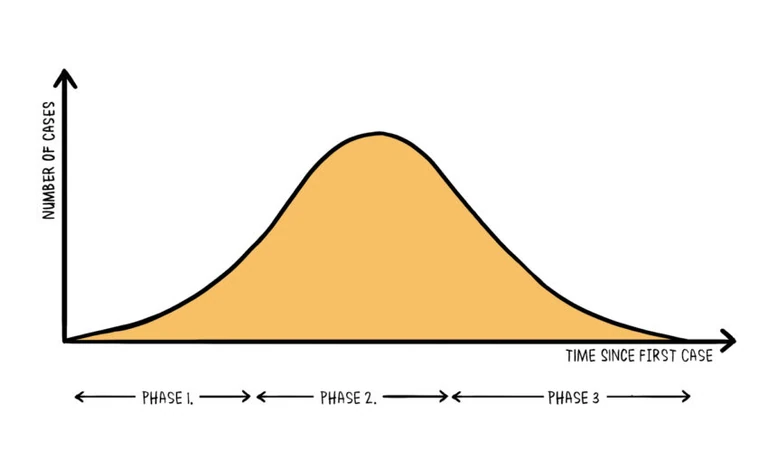 Number of COVID-19  Cases Curve