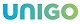Logo of UNIGO, featuring the word UNIGO in blue and green stylized letters.