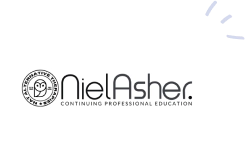 Logo of Niel Asher, featuring the text Continuing Professional Education and a circular emblem.