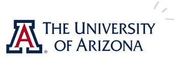 Logo of The University of Arizona featuring the university name and a stylized A in red and blue.
