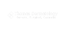 Logo for Thomas Dermatology, offering general, surgical, and cosmetic dermatological services.