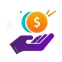 A hand holding a gold coin with a dollar sign above it, symbolizing financial aid and scholarship support.